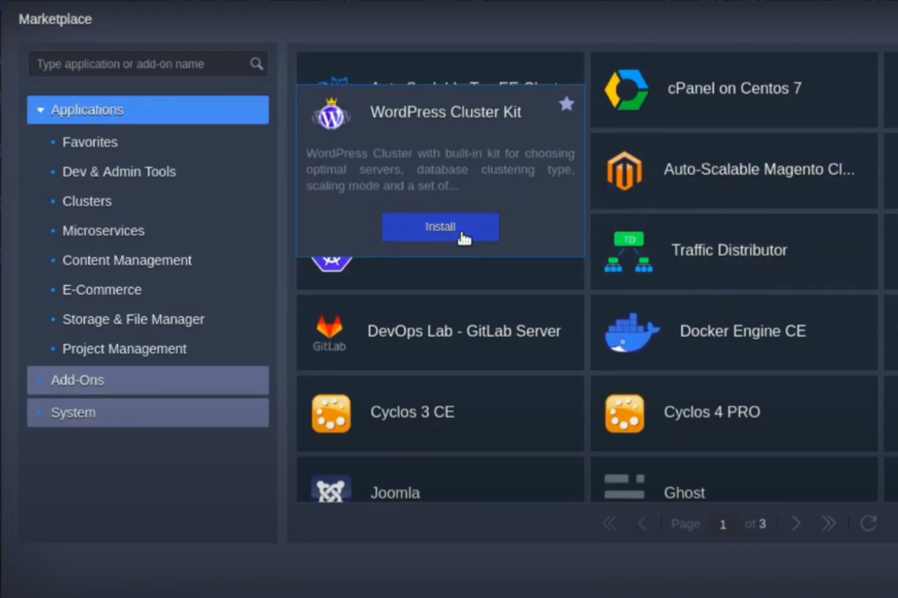 Wordpress in CloudJiffy